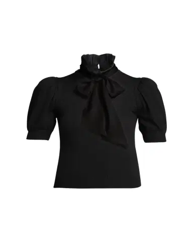 ALICE + OLIVIA Chase Puff-Sleeve Ruffle-Neck Sweater | Thumbnail 1 ALICE + OLIVIA Chase Puff-Sleeve Ruffle-Neck Sweater | Thumbnail 1