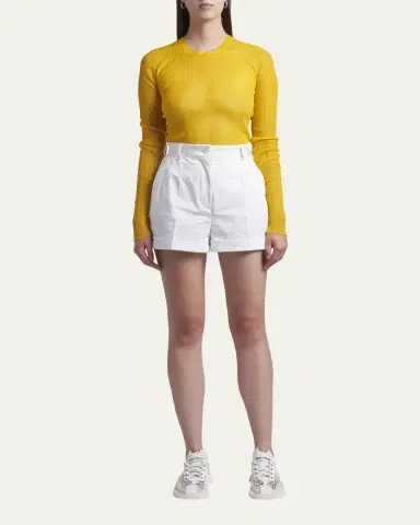 Dolce & Gabbana High-Rise Gabardine Shorts | Thumbnail 2 Dolce & Gabbana High-Rise Gabardine Shorts | Thumbnail 2