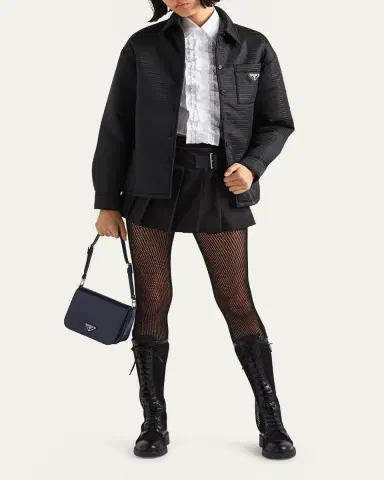 Prada Recycled Nylon Logo-Print Padded Shirt | Thumbnail 2 Prada Recycled Nylon Logo-Print Padded Shirt | Thumbnail 2