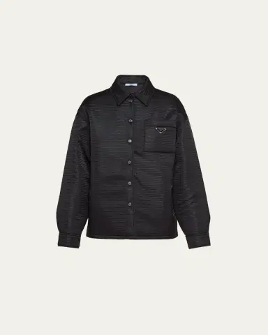Prada Recycled Nylon Logo-Print Padded Shirt | Thumbnail 5 Prada Recycled Nylon Logo-Print Padded Shirt | Thumbnail 5