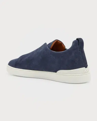 Zegna Men's Triple Stitch Suede Sneakers | Thumbnail 4 Zegna Men's Triple Stitch Suede Sneakers | Thumbnail 4