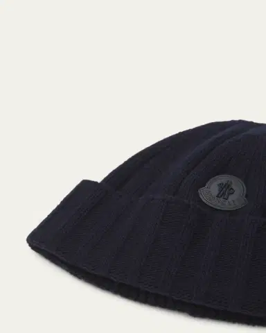 Moncler Men's Ribbed Wool Beanie | Thumbnail 3 Moncler Men's Ribbed Wool Beanie | Thumbnail 3