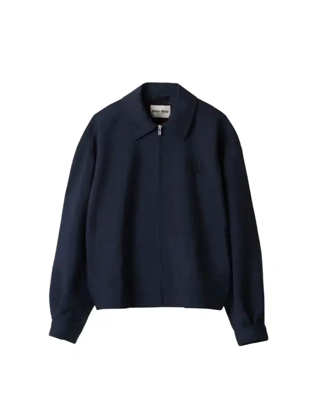 Logo-Embroidered Zip Up Wool Bomber Jacket Logo-Embroidered Zip Up Wool Bomber Jacket