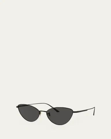 Khaite x Oliver Peoples Sleek Black Steel Butterfly Sunglasses | Thumbnail 2 Khaite x Oliver Peoples Sleek Black Steel Butterfly Sunglasses | Thumbnail 2