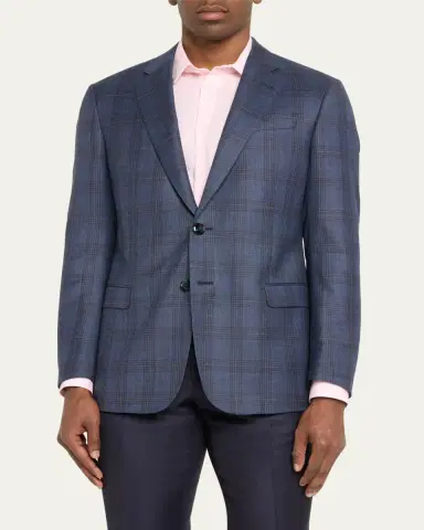 Giorgio Armani Men's Windowpane Plaid Sport Coat | Thumbnail 4 Giorgio Armani Men's Windowpane Plaid Sport Coat | Thumbnail 4