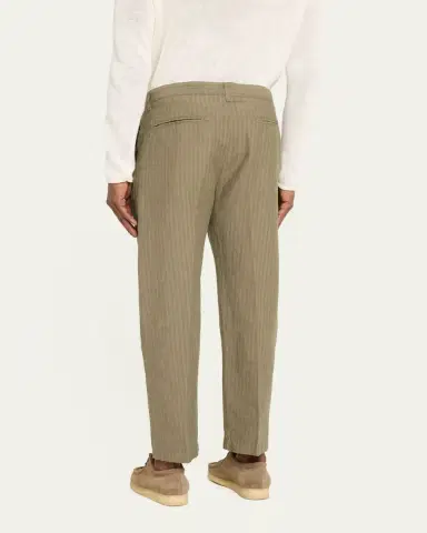 Massimo Alba Men's Cotton-Linen Chevron Double-Pleated Trousers | Thumbnail 3 Massimo Alba Men's Cotton-Linen Chevron Double-Pleated Trousers | Thumbnail 3