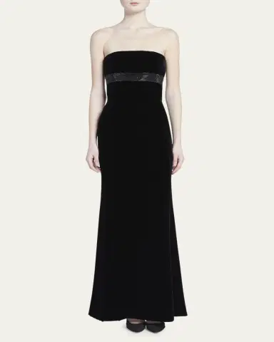 Giorgio Armani Strapless Strass Embellished Velvet Trumpet Gown | Thumbnail 2 Giorgio Armani Strapless Strass Embellished Velvet Trumpet Gown | Thumbnail 2