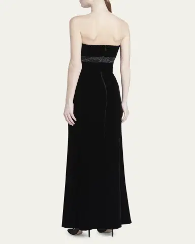 Giorgio Armani Strapless Strass Embellished Velvet Trumpet Gown | Thumbnail 3 Giorgio Armani Strapless Strass Embellished Velvet Trumpet Gown | Thumbnail 3