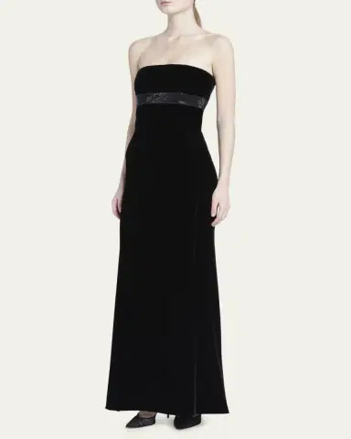 Giorgio Armani Strapless Strass Embellished Velvet Trumpet Gown | Thumbnail 4 Giorgio Armani Strapless Strass Embellished Velvet Trumpet Gown | Thumbnail 4