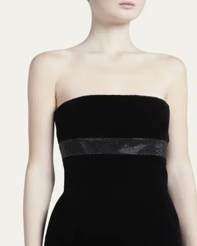 Giorgio Armani Strapless Strass Embellished Velvet Trumpet Gown | Thumbnail 5 Giorgio Armani Strapless Strass Embellished Velvet Trumpet Gown | Thumbnail 5