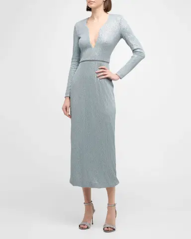 Giorgio Armani Plunging Sequined Knit Dress | Thumbnail 2 Giorgio Armani Plunging Sequined Knit Dress | Thumbnail 2