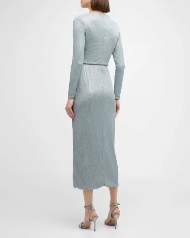 Giorgio Armani Plunging Sequined Knit Dress | Thumbnail 3 Giorgio Armani Plunging Sequined Knit Dress | Thumbnail 3