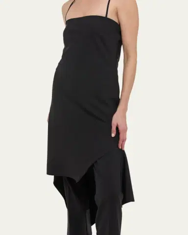 Helmut Lang Wool Scarf Hem Midi Dress | Thumbnail 4 Helmut Lang Wool Scarf Hem Midi Dress | Thumbnail 4
