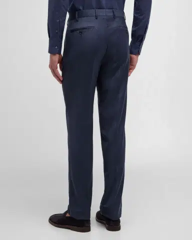 Giorgio Armani Men's Flat-Front Wool Trousers | Thumbnail 2 Giorgio Armani Men's Flat-Front Wool Trousers | Thumbnail 2