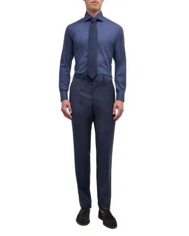 Giorgio Armani Men's Flat-Front Wool Trousers | Thumbnail 1 Giorgio Armani Men's Flat-Front Wool Trousers | Thumbnail 1