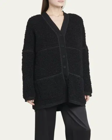Giorgio Armani Boucle Lurex Oversize Knit Cardigan | Thumbnail 4 Giorgio Armani Boucle Lurex Oversize Knit Cardigan | Thumbnail 4