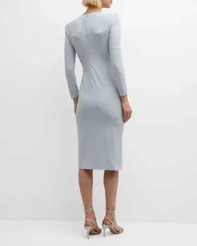 Giorgio Armani Milano Jersey Dress with Gathered Waist | Thumbnail 5 Giorgio Armani Milano Jersey Dress with Gathered Waist | Thumbnail 5