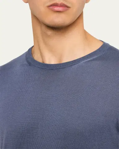 Giorgio Armani Men's Cotton and Silk Crewneck Sweater | Thumbnail 5 Giorgio Armani Men's Cotton and Silk Crewneck Sweater | Thumbnail 5