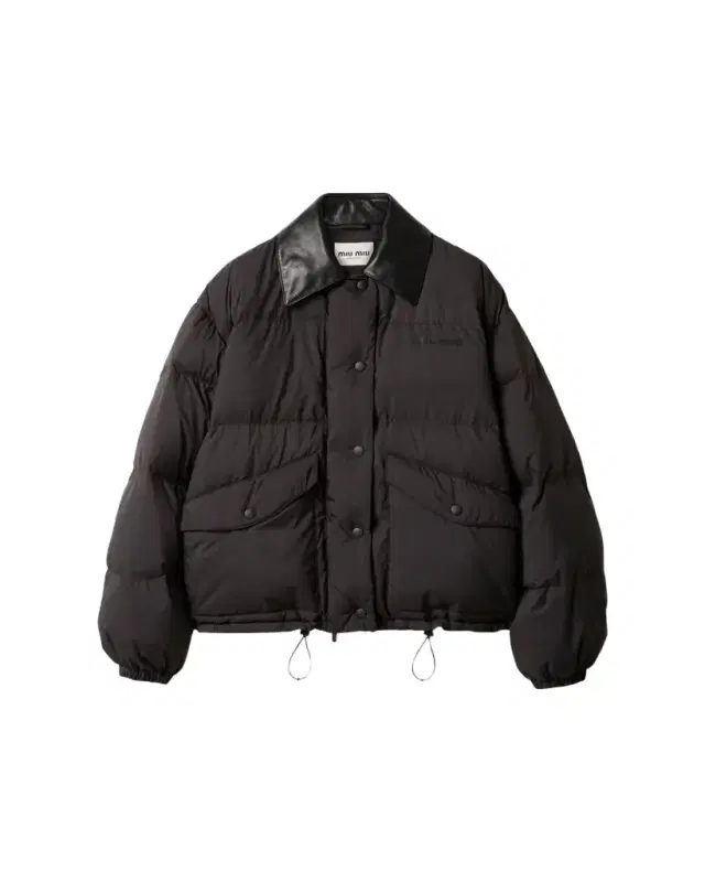 Printed Logo Leather Collar Oversized Down Jacket Printed Logo Leather Collar Oversized Down Jacket