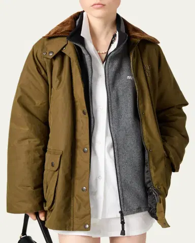 Miu Miu Fleece Oversized Drawcord Sweatshirt | Thumbnail 2 Miu Miu Fleece Oversized Drawcord Sweatshirt | Thumbnail 2