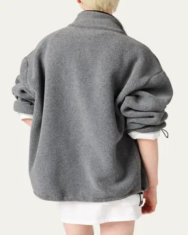 Miu Miu Fleece Oversized Drawcord Sweatshirt | Thumbnail 3 Miu Miu Fleece Oversized Drawcord Sweatshirt | Thumbnail 3