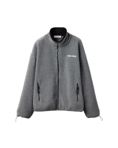 Miu Miu Fleece Oversized Drawcord Sweatshirt | Thumbnail 1 Miu Miu Fleece Oversized Drawcord Sweatshirt | Thumbnail 1