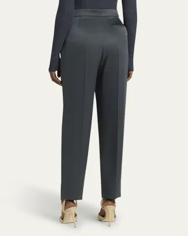 Giorgio Armani Silk Satin Pleated Straight-Leg Trousers | Thumbnail 3 Giorgio Armani Silk Satin Pleated Straight-Leg Trousers | Thumbnail 3