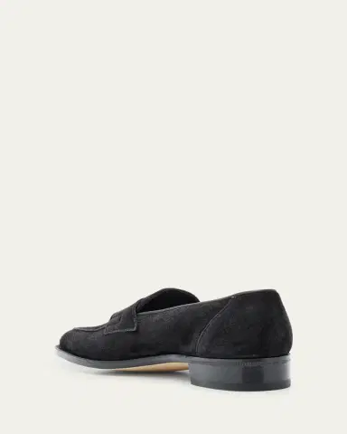 John Lobb Men's James Suede Penny Loafers | Thumbnail 2 John Lobb Men's James Suede Penny Loafers | Thumbnail 2