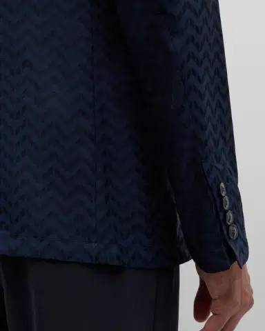 Giorgio Armani Men's Cupro Chevron Blazer | Thumbnail 8 Giorgio Armani Men's Cupro Chevron Blazer | Thumbnail 8