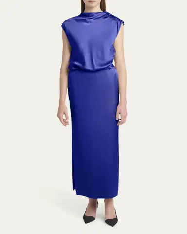 Giorgio Armani High-Neck Double Silk Satin Gown | Thumbnail 2 Giorgio Armani High-Neck Double Silk Satin Gown | Thumbnail 2