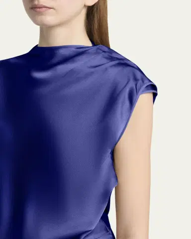 Giorgio Armani High-Neck Double Silk Satin Gown | Thumbnail 5 Giorgio Armani High-Neck Double Silk Satin Gown | Thumbnail 5