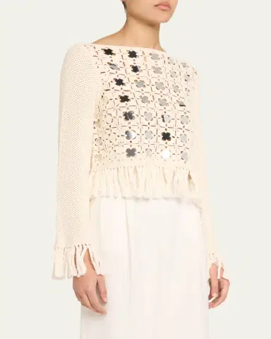 Toccin Camilla Mirror Long-Sleeve Fringe Top | Thumbnail 4 Toccin Camilla Mirror Long-Sleeve Fringe Top | Thumbnail 4