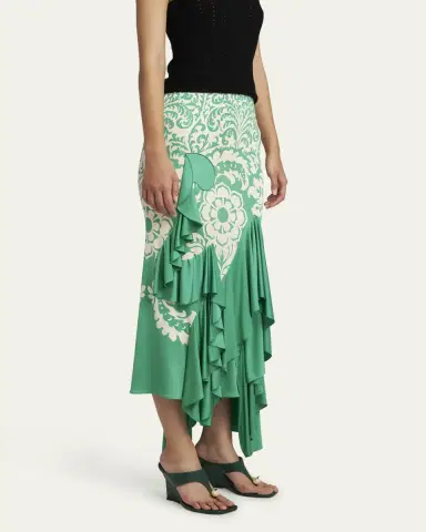 Etro Printed Draped Ruffle Maxi Skirt | Thumbnail 4 Etro Printed Draped Ruffle Maxi Skirt | Thumbnail 4