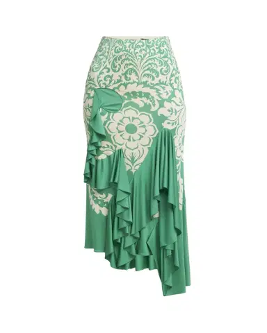 Etro Printed Draped Ruffle Maxi Skirt | Thumbnail 1 Etro Printed Draped Ruffle Maxi Skirt | Thumbnail 1