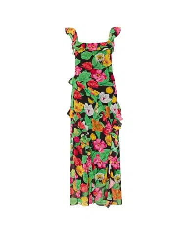 Milly Tulip Rosette Floral-Print Ruffle Maxi Dress | Thumbnail 1 Milly Tulip Rosette Floral-Print Ruffle Maxi Dress | Thumbnail 1