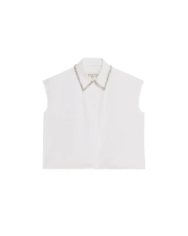 Cap-Sleeve Top with Beaded Collar Cap-Sleeve Top with Beaded Collar