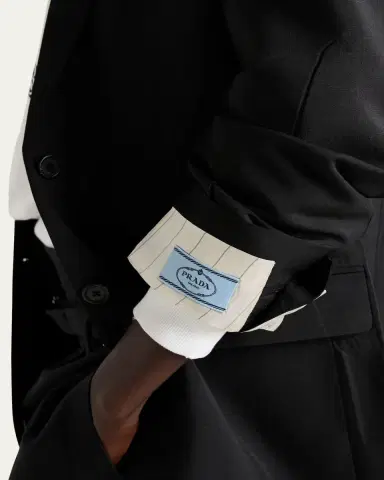 Prada Turn-up Cuff Kid Mohair Blazer | Thumbnail 4 Prada Turn-up Cuff Kid Mohair Blazer | Thumbnail 4