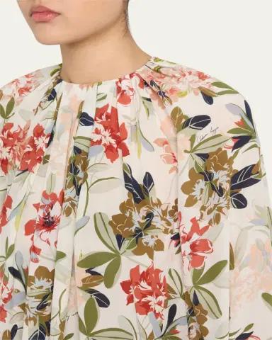 Adam Lippes Lottie Floral-Print Crepe De Chine Top | Thumbnail 5 Adam Lippes Lottie Floral-Print Crepe De Chine Top | Thumbnail 5