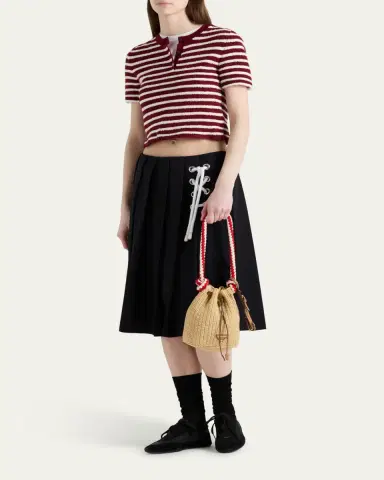Prada Striped Knit Cropped Top | Thumbnail 2 Prada Striped Knit Cropped Top | Thumbnail 2