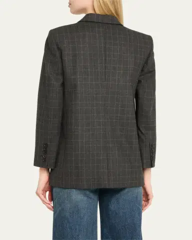 Nili Lotan Diane Check Single-Breasted Blazer | Thumbnail 3 Nili Lotan Diane Check Single-Breasted Blazer | Thumbnail 3