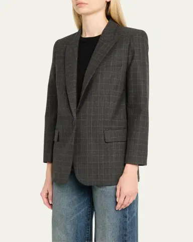 Nili Lotan Diane Check Single-Breasted Blazer | Thumbnail 4 Nili Lotan Diane Check Single-Breasted Blazer | Thumbnail 4
