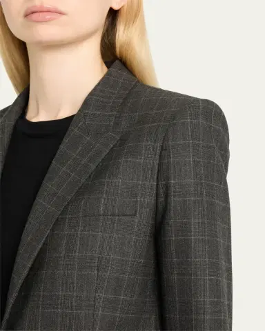 Nili Lotan Diane Check Single-Breasted Blazer | Thumbnail 5 Nili Lotan Diane Check Single-Breasted Blazer | Thumbnail 5