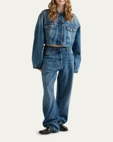 Prada Boxy Denim Blouson Jacket | Thumbnail 2 Prada Boxy Denim Blouson Jacket | Thumbnail 2