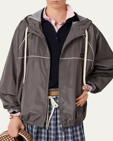 Miu Miu Hooded Zip Track Jacket | Thumbnail 4 Miu Miu Hooded Zip Track Jacket | Thumbnail 4