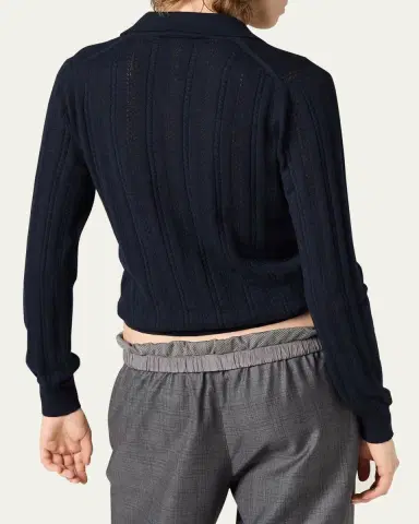 Miu Miu Cashmere Pointelle Cable-Knit Cardigan | Thumbnail 3 Miu Miu Cashmere Pointelle Cable-Knit Cardigan | Thumbnail 3