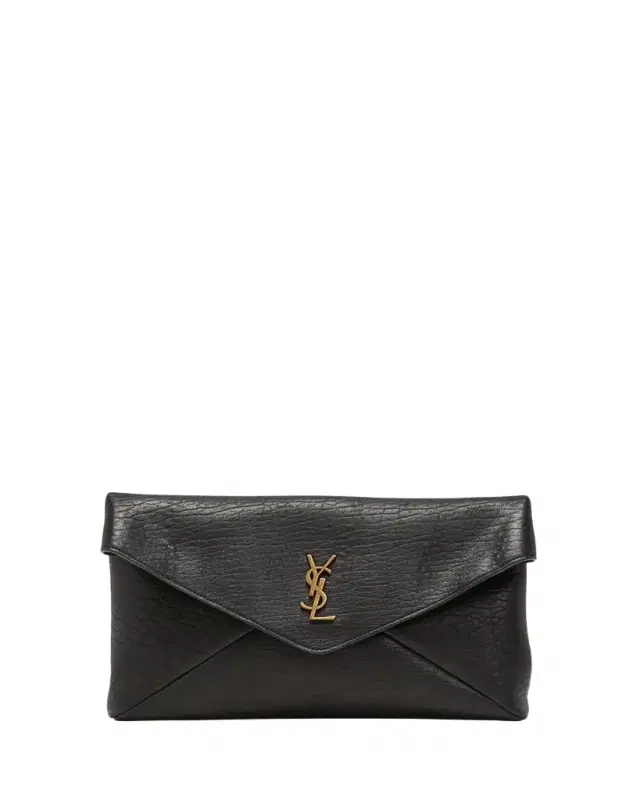 Large YSL Envelope Pouch Clutch Bag in Leather Large YSL Envelope Pouch Clutch Bag in Leather