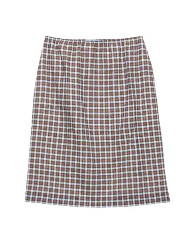 Prada Checked Stretch Georgette Midi Skirt | Thumbnail 1 Prada Checked Stretch Georgette Midi Skirt | Thumbnail 1
