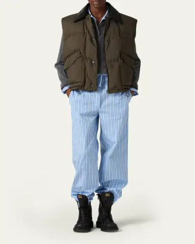 Miu Miu Leather Collar Padded Vest | Thumbnail 2 Miu Miu Leather Collar Padded Vest | Thumbnail 2