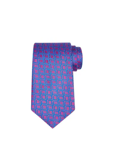 Charvet Men's Wavy Geometric Jacquard Silk Tie | Thumbnail 1 Charvet Men's Wavy Geometric Jacquard Silk Tie | Thumbnail 1