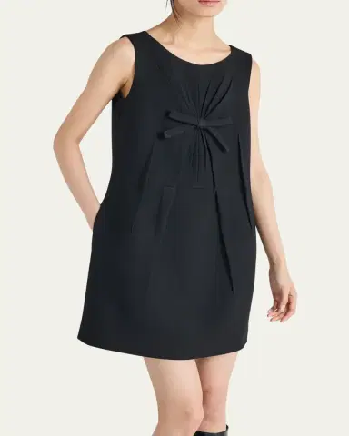 Prada Natté Bow Sleeveless Mini Dress | Thumbnail 4 Prada Natté Bow Sleeveless Mini Dress | Thumbnail 4